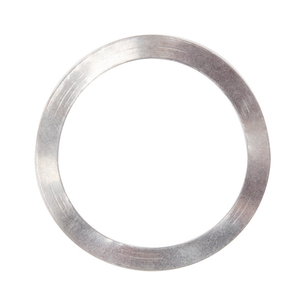 A silver circle with a white background.