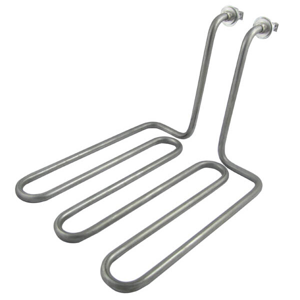 A pair of stainless steel heating elements for a Waring countertop fryer.
