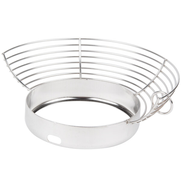A stainless steel bowl guard for an Avantco mixer.