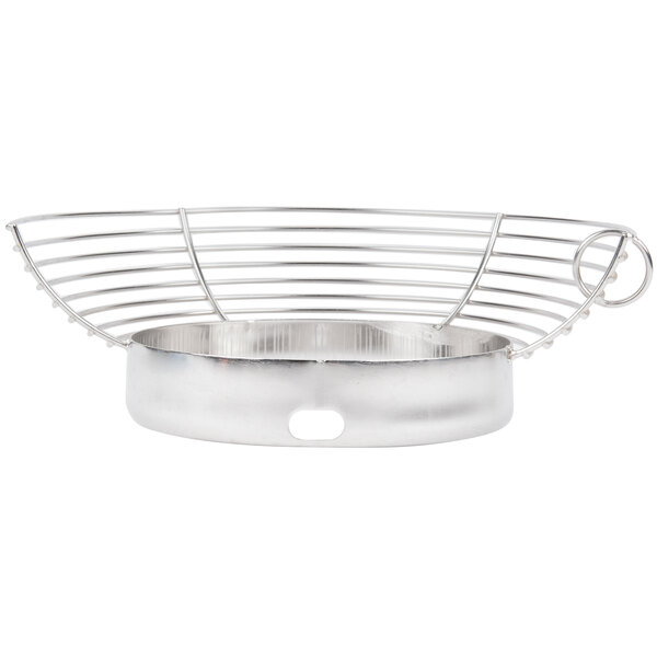 A stainless steel bowl guard for an Avantco mixer.