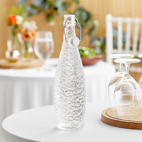 Libbey 13150120 34 oz. Glacier Water Bottle with Clear Wire Bail 
