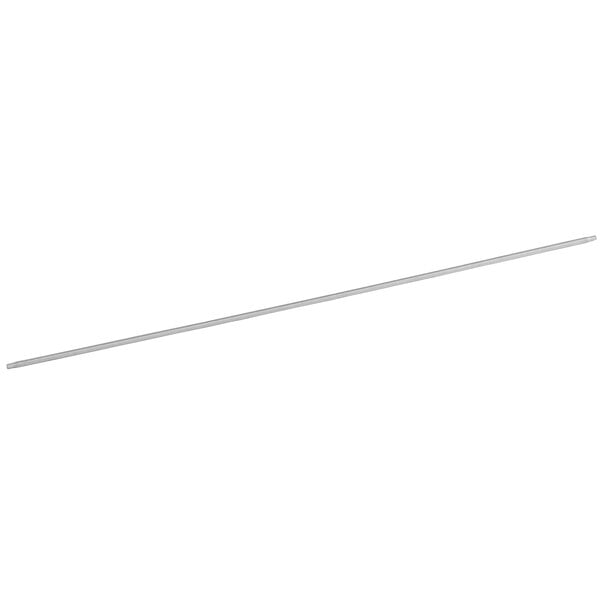 A long thin metal rod with a white handle.