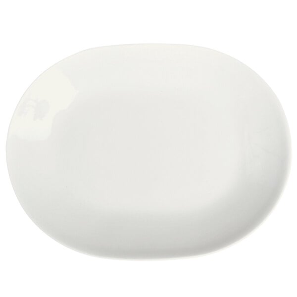 Homer Laughlin by Steelite International HL20326800 Ameriwhite Alexa 6 1/8" x 4 5/8" Bright White Oval China Platter - 36/Case