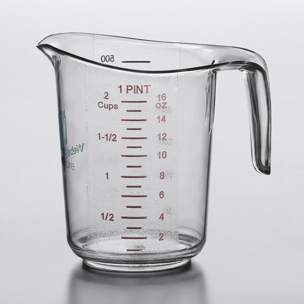 WebstaurantStore 1 Pint (2 Cups) Clear Plastic Measuring Cup