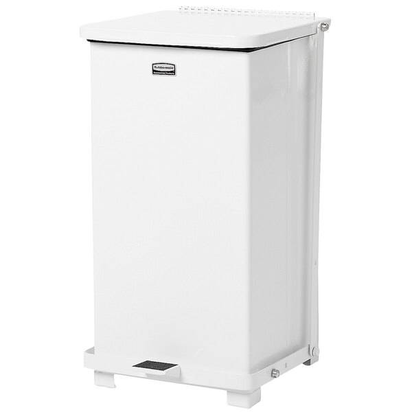 Rubbermaid FGST12EPLWH The Defenders 12 Gallon Steel White Square 