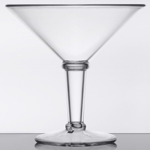 Clear Plastic Martini Glass Cup, Large, 12-Inch 
