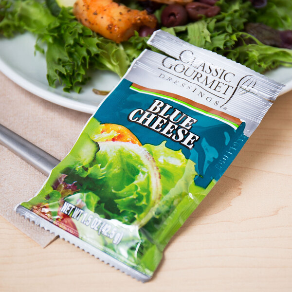 Classic Gourmet Blue Cheese Dressing 1.5 oz. Portion Packet - 60/Case