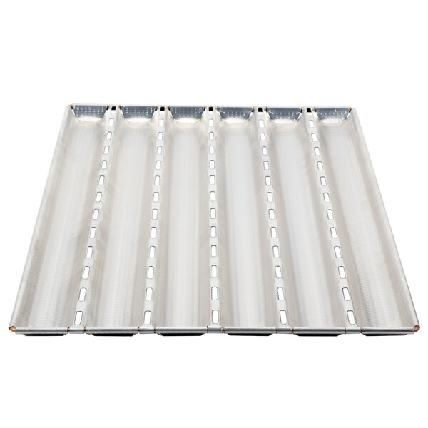 Matfer Bourgeat 311121 6 Loaf Aluminum French Baguette Bread Pan