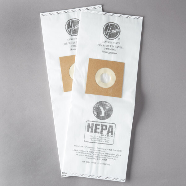 Hoover Type Y HEPA Vacuum Bags for Upright Vacuums (2PK)