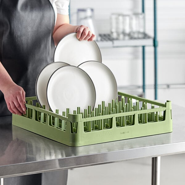 Vollrath 52695 Light Green Signature Full-Size Extended Plate Rack