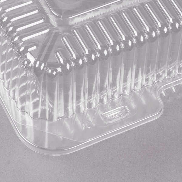 Polar Pak 2134 12" x 8" x 4" Jumbo Utility Clear Hinged Deep Takeout