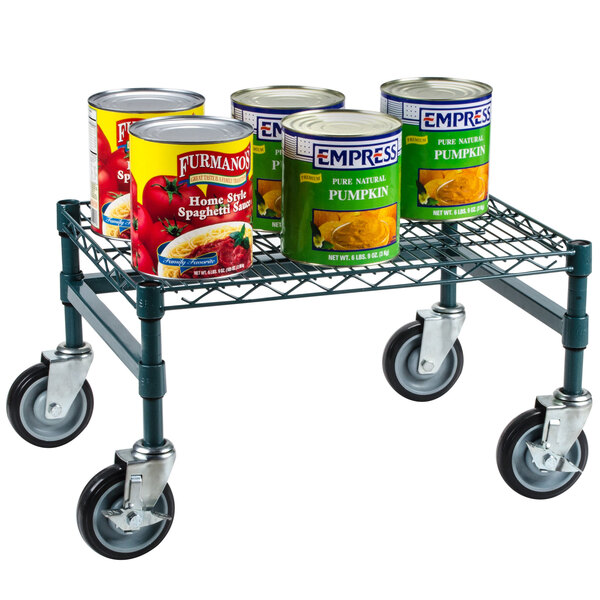 Regency 18" x 24" x 14" Green Epoxy Coated Mobile Dunnage Rack Kit with Tubular Frame 600 lb