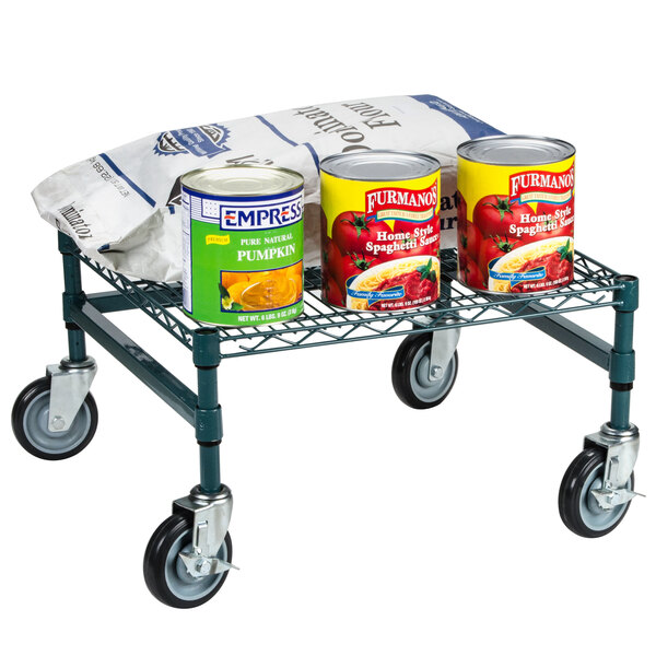 Regency 24" x 24" x 14" Green Epoxy Coated Mobile Dunnage Rack Kit with Tubular Frame 600 lb