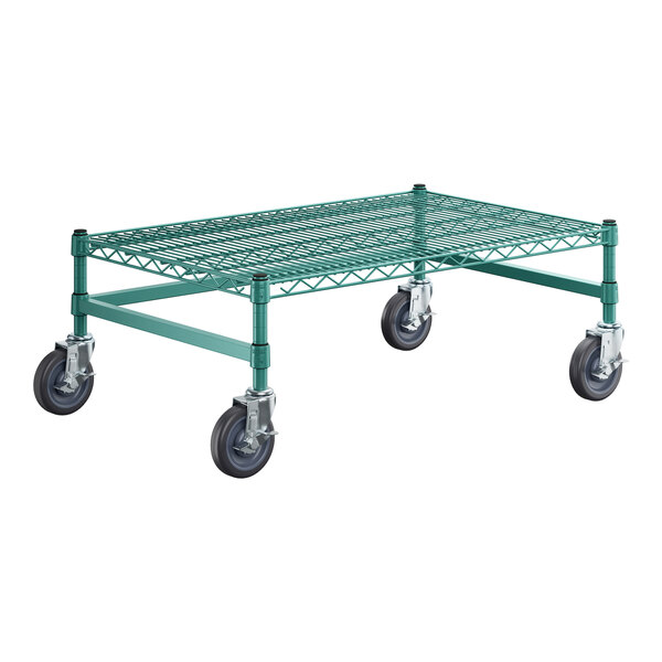 Regency 24" x 36" x 14" Green Epoxy Coated Mobile Dunnage Rack Kit with Tubular Frame 600 lb