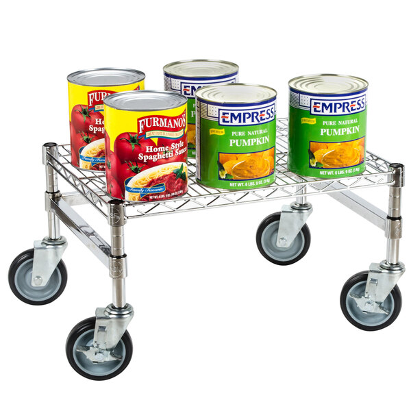 Regency 18" x 24" x 14" Chrome Plated Mobile Dunnage Rack Kit with Tubular Frame 600 lb. Capacity