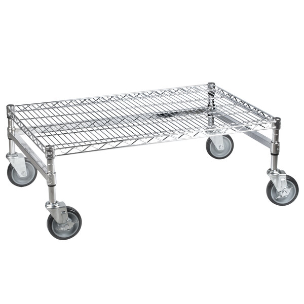 Regency 24" x 36" x 14" Chrome Plated Mobile Dunnage Rack Kit with