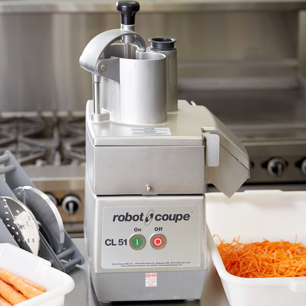 Robot Coupe CL51 Continuous Feed Food Processor with 2 Discs - 1 1/2 hp