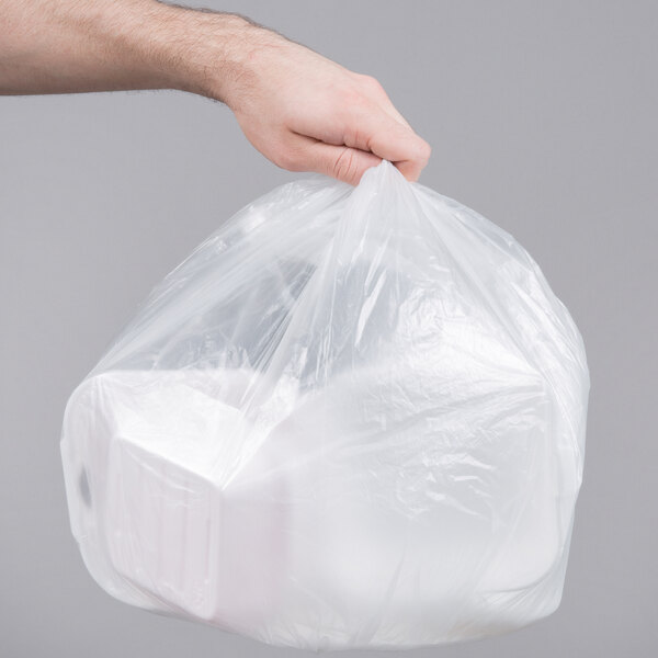 1000 Count Commercial 13 Gallon Trash Bags 24 x 33-8 Micron Clear High Density Commercial Garbage Bags 