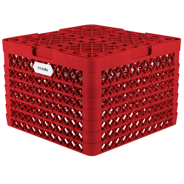 Vollrath PM19126 Traex® Plate Crate Red 19 Compartment Plate Rack
