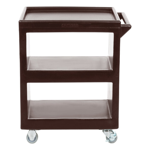 Cambro BC225131 Dark Brown Three Shelf Service Cart 28" x 16" x 32 1/4"