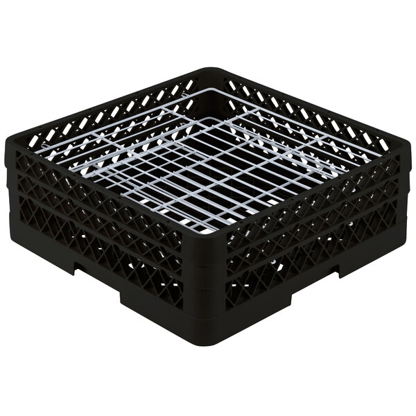 Vollrath PM3807-2 Traex® Plate Crate Black 38 Compartment Plate Rack - Holds 5" to 6 1/8" Plates