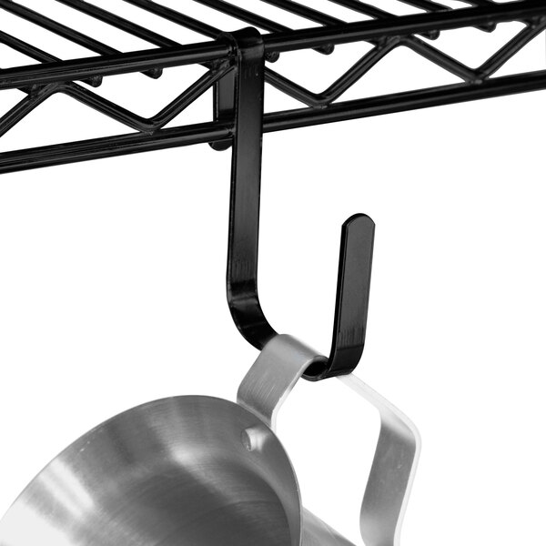 Regency 2 1/4" x 3 1/2" Large Black SnapOn JHook for Wire Shelving