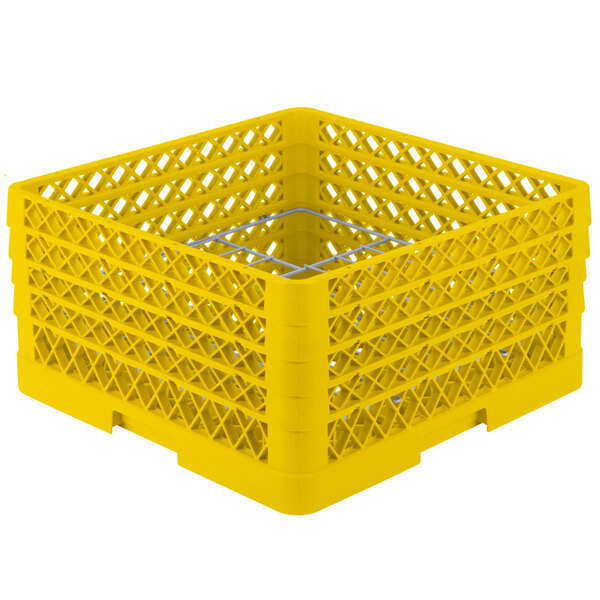 Vollrath PM1211-4 Traex® Plate Crate Yellow 12 Compartment Plate Rack - Holds 8 3/4" to 9 3/16" Plates
