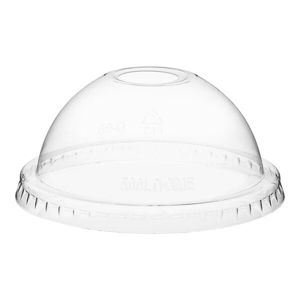 Choice Clear Dome Lid with Hole - 9, 12, 16, 20, and 24 oz. - 1000/Case