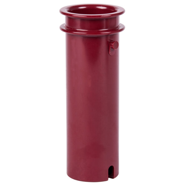A red cylinder for a Robot Coupe with a white lid.