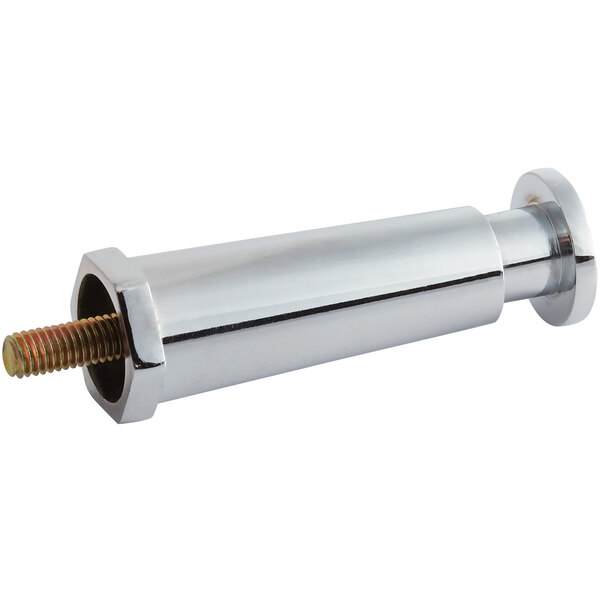 A chrome plated replacement leg for an Avantco T140 conveyor toaster.