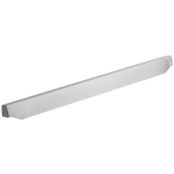 A stainless steel replacement drip tray with a long metal bar.