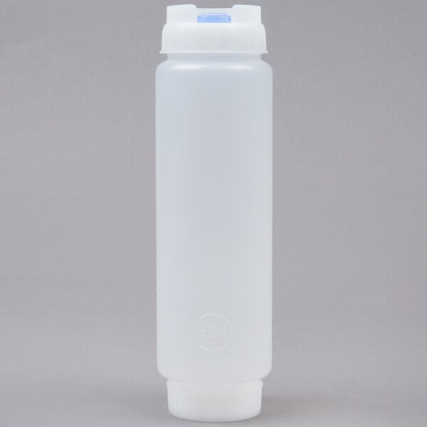 First In First Out 16 oz Clear Plastic Squeeze Bottle - Refill Lid,  Precision Tip - 2 1/2 x 2 1/2 x 9 1/4 - 1 count box