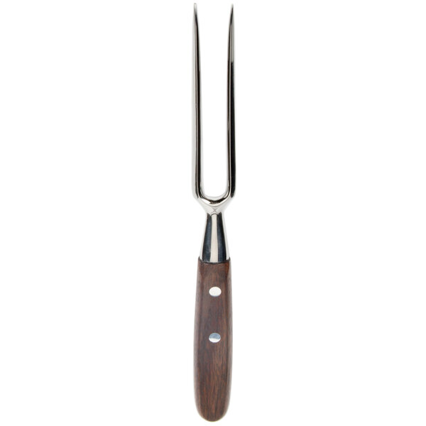 A Victorinox Two-Tine Carving Fork with a rosewood handle.