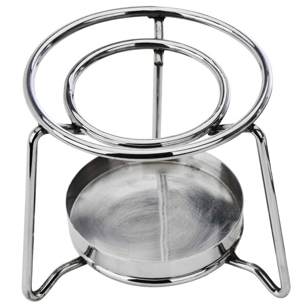 An Eastern Tabletop stainless steel mini chafer grill stand with a circular base.