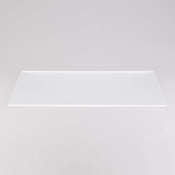 An Eastern Tabletop rectangular acrylic buffet shelf on a white surface