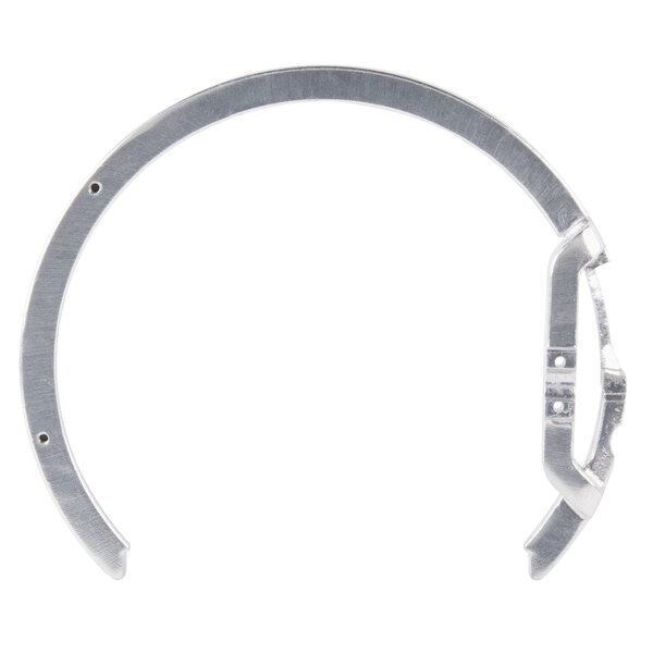 An Avantco silver metal ring guard with screws on a white background.