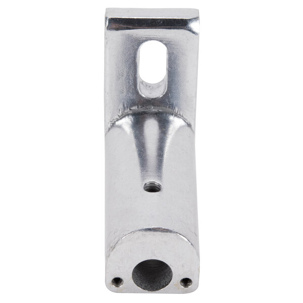 A stainless steel Avantco base support bracket with holes.