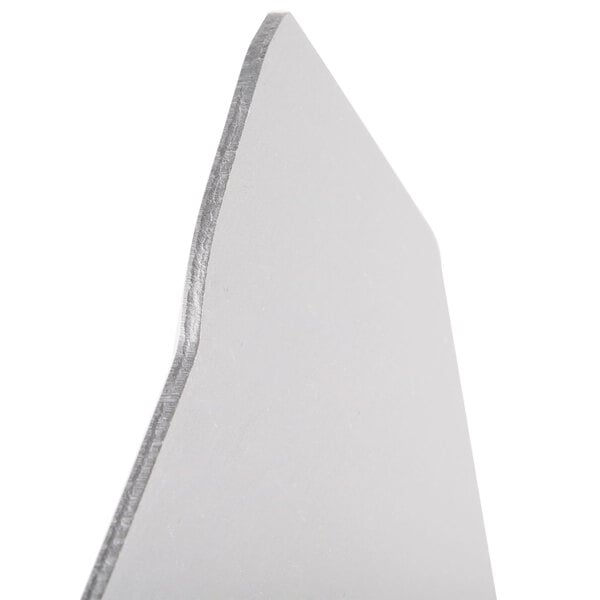 A close-up of the curved white replacement director for an Avantco meat slicer.