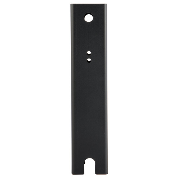 A black rectangular ceiling mount pole with holes.