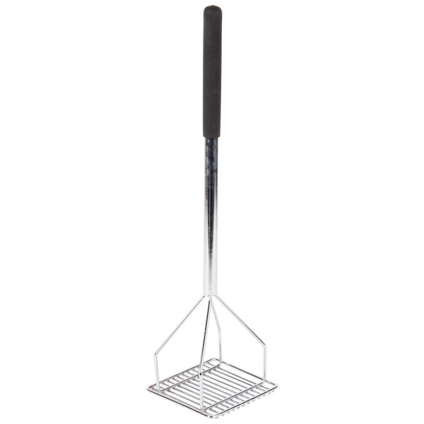 Thunder Group 24" Chrome Plated SquareFaced Potato/Bean Masher with