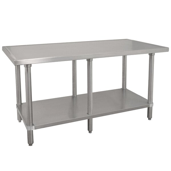 Advance Tabco VLG-2411 24" x 132" 14 Gauge Stainless Steel Work Table with Galvanized Undershelf
