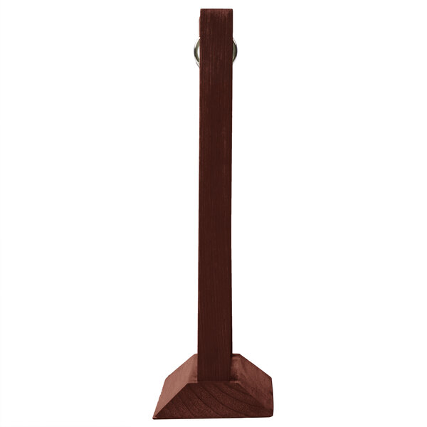 Menu Solutions WFT4SA 4" x 6" Mahogany Wood Flip Top Table Tent with