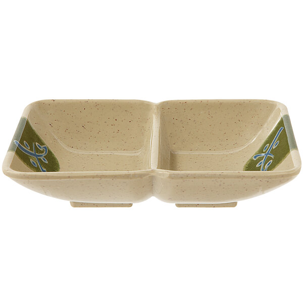 GET 037-TD Japanese Traditional 1 oz. Two Compartment Sauce Dish 4" x 3" - 24/Case