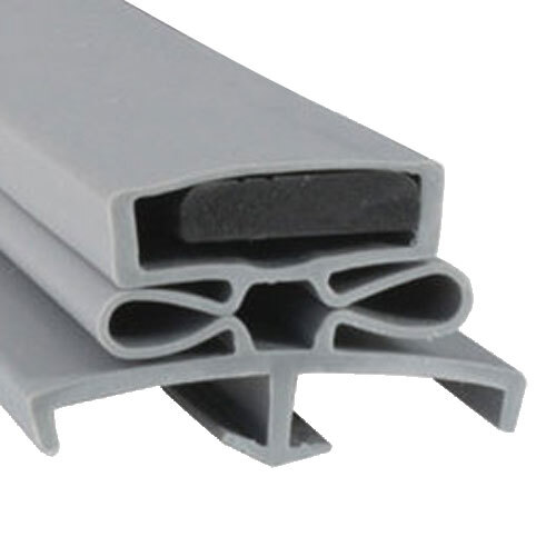 A close-up of a grey plastic strip with two holes.