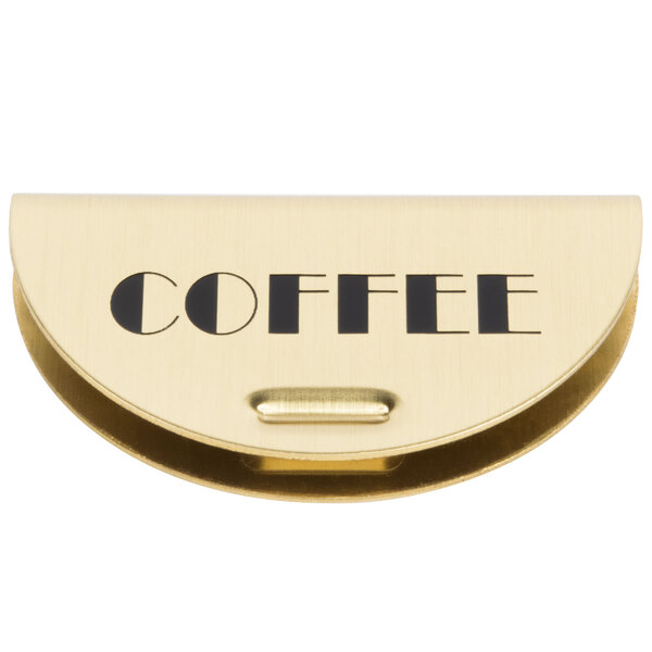 Cambro 14514 Replacement Brass "Coffee / Decaf" Sign for CSR Camserver Insulated Beverage Dispensers