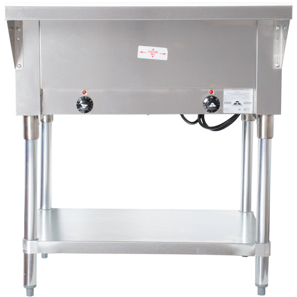Advance Tabco SW2E240 Two Pan Electric Hot Food Table with Undershelf