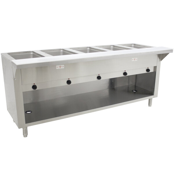 Advance Tabco HF-5E-240-BS Five Pan Electric Hot Food Table with Enclosed Base - Open Well