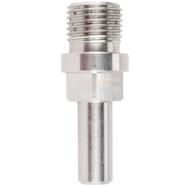 An Avantco #12 auger front pin with a stainless steel finish.