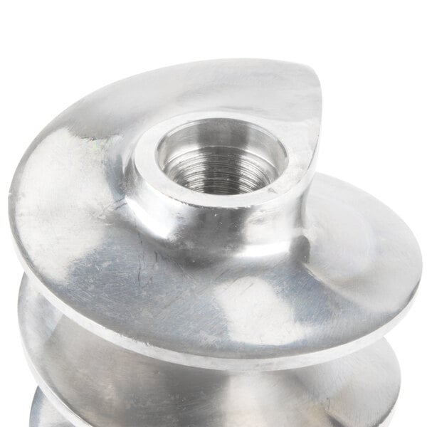 An Avantco #22 stainless steel auger with a nut on it.