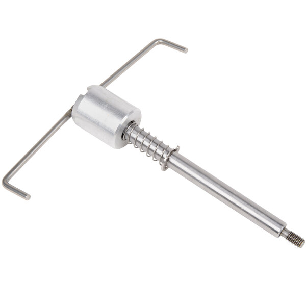 A metal tool with a screw.